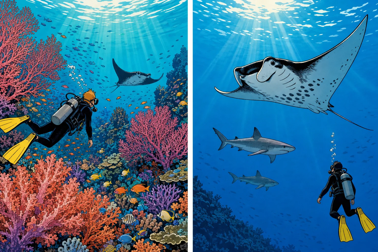 Buceo en Indonesia vs Maldivas: guía comparativa neutral 2026