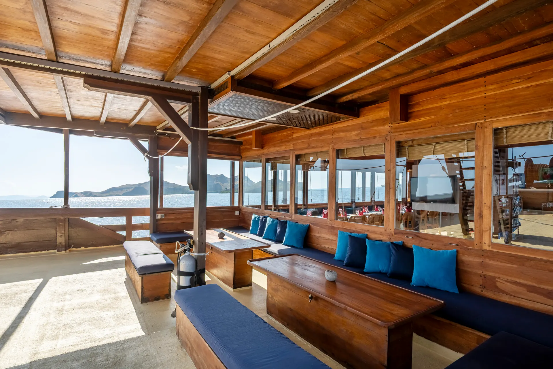 Neptune One outdoor lounge and deck